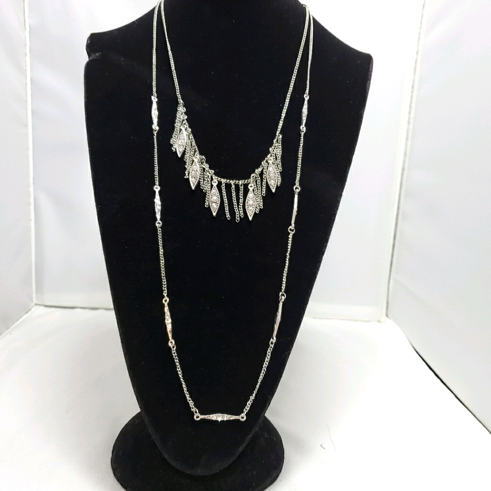 Taylor & jade silver double strand necklace